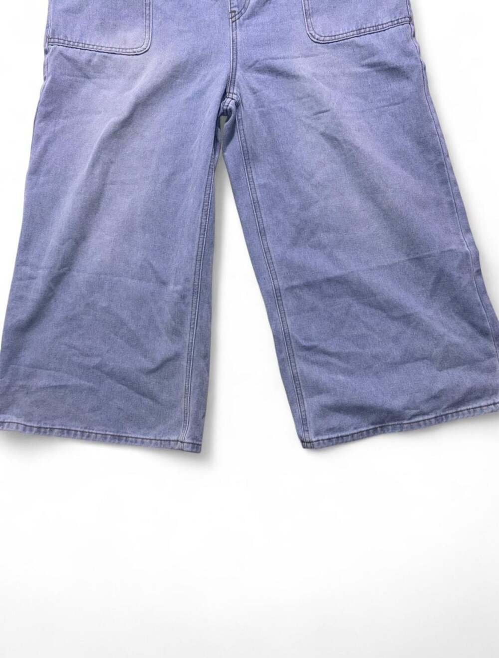 Oversize Denim Halter Neck Wide Leg Jumpsuit Overalls - Picture 6 of 7